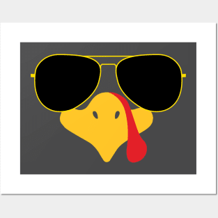 Cool Turkey Face With Sunglasses Funny Thanksgiving for Men Posters and Art